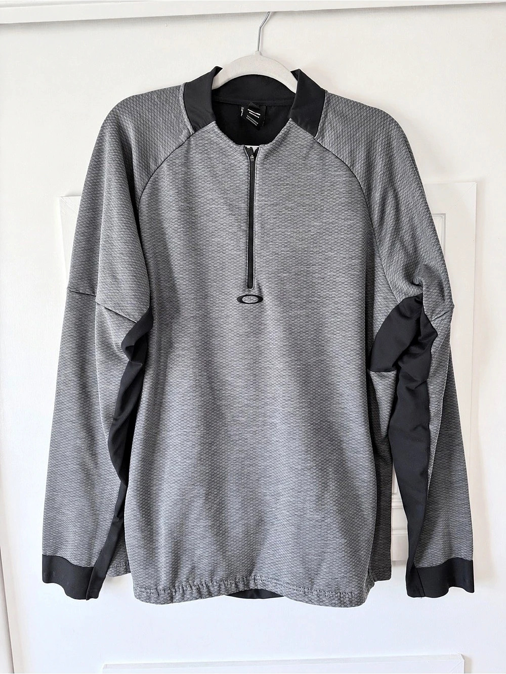 Oakley Knockdown Mixed Fleece 1/4 Zip Men's Pullover Gray & Black XL